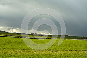 Storm sky in the field of Soria, Spain