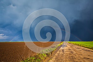 Storm sky and rainbow