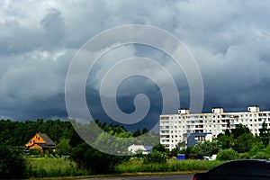 Storm soon dark clouds over the horizons