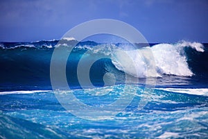 Storm surf surges against Oahu shore