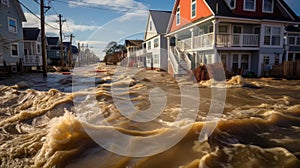 Storm surge inundates coastal town