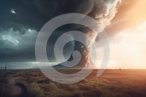 Storm tornado nature. Generate Ai