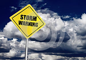 Storm warning road sign