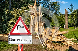 Storm warning sign