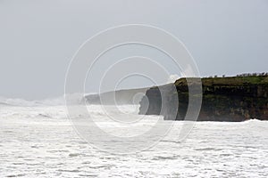 Storm waves at Ballybunion cliffs