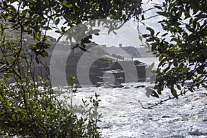 Storm waves crashing on the rocks, Bondi Australia