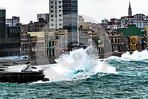 Storm and waves on the malecon of havana 5