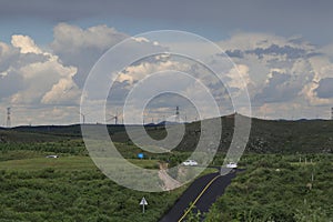 The storm on Zhangbei Grassland is a spectacular weather phenomenon