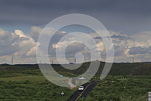 The storm on Zhangbei Grassland is a spectacular weather phenomenon