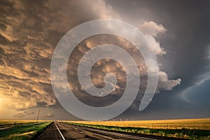 Stormclouds Crossing the Road in the Texas Panhandle