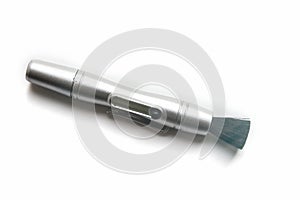 Stormtrooper team cleansing len camera on white background