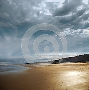 Stormy beach