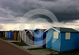 Stormy beach huts