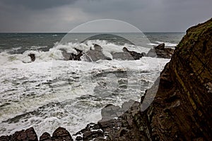 Stormy Black Sea landscape