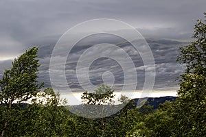 Stormy cloud above the mountains of Norway