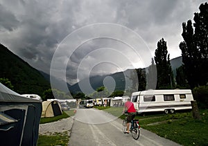 Stormy clouds at camp site