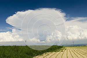 Stormy clouds over landscape