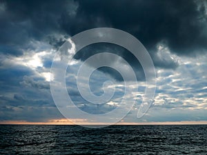 Stormy clouds over the sea