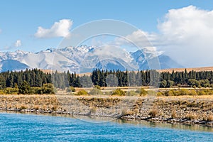 Stormy clouds over Southern Alps in Mount Cook National Park, New Zealand