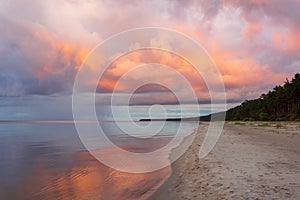 Stormy clouds at sunset