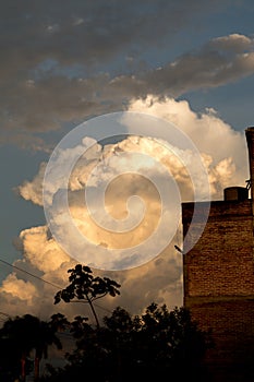 Stormy clouds before sunset