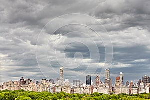 Stormy cloudscape over Manhattan skyline, NYC.