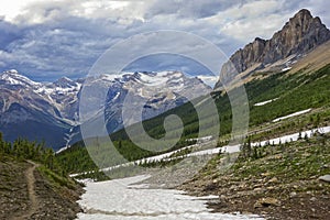 Stormy Cloudscape Sky and Mountain Landscape in Yoho National Park Canadian Rockies