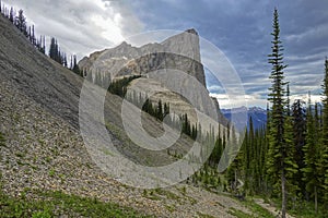 Stormy Cloudscape Sky and Mountain Landscape in Yoho National Park Canadian Rockies