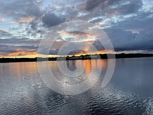 Sunset over Lough Ree photo