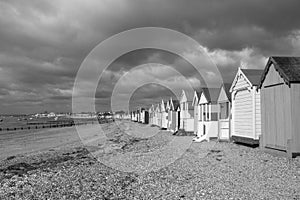 Stormy day at Thorpe Bay Beach, Essex, England