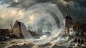 Stormy Deluge: Dutch Dam Break, 18th Century Disaster