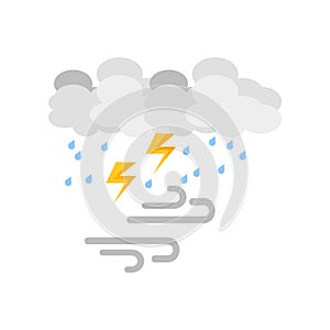 Stormy icon vector isolated on white background, Stormy sign , weather symbols