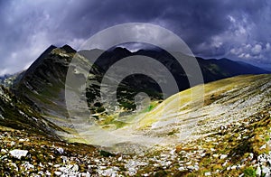 Stormy landscape in Retezat Mountains