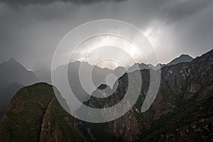 A stormy Machu Picchu