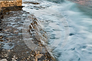 Stormy rocky beach in Istria, Croatia.