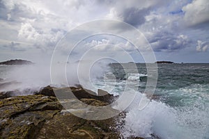 Stormy sea at Hell Bay, Bryher, Isles of Scilly, England