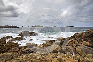 Stormy sea at Hell Bay, Bryher, Isles of Scilly, England