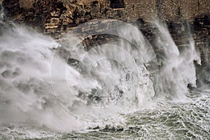 Stormy sea in Polignano a Mare, Italy