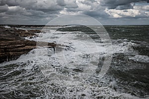 Stormy sea in Polignano a Mare, Italy