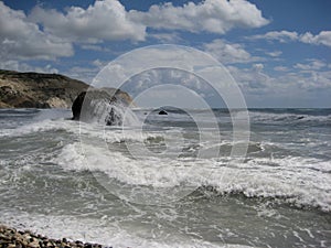 Stormy sea, Rock of Aphrodite