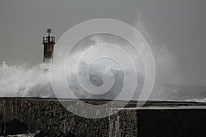 Stormy sea wave splash