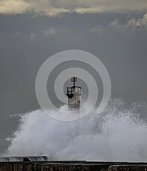 Stormy sea wave splash