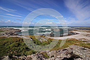 Stormy seas at Port Mor bay, Isle of Colonsay, Scotland