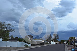 Stormy Skies over Apache Junction, Arizona near Superstition Mountains