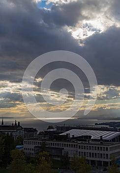 Stormy skies over the lake Leman