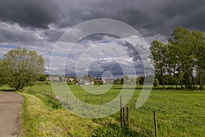 Stormy sky above Wijlre in South Limburg, the Netherlands