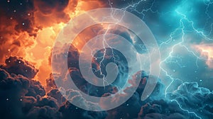 A stormy sky cleared by a lightning rod exemplifying how blockchain can bring transparency and efficiency to industrie photo