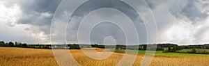 Stormy sky and field