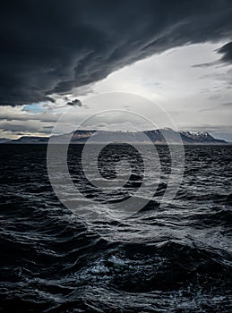 Stormy sky over an ocean