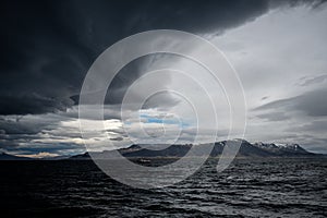 Stormy sky over an ocean